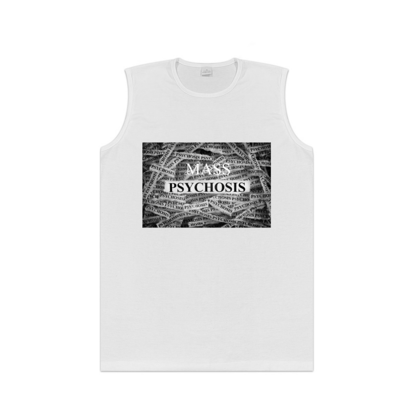 Mass Psychosis Dark Monochrome Text Tank Shirt