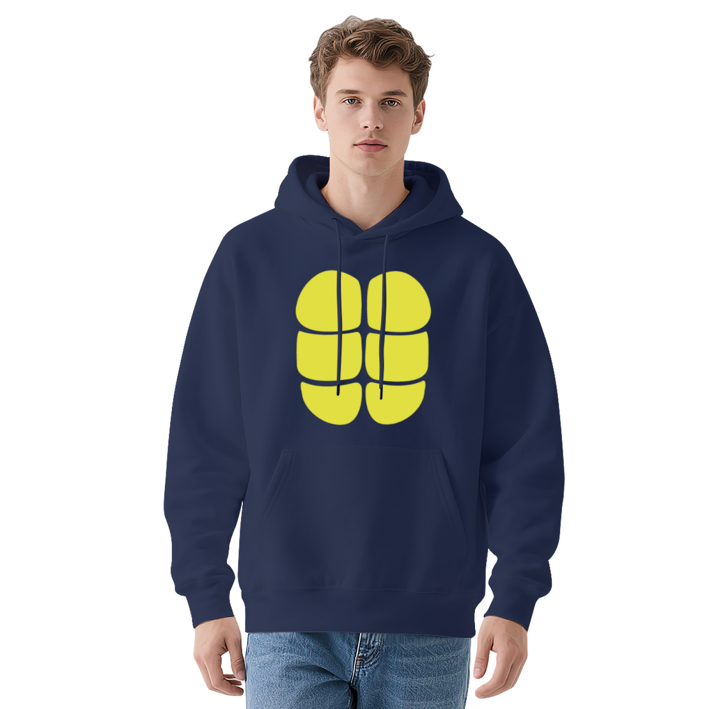 Minimal Yellow Six Blocks Simple Print Unisex Hoodie, Ultra Soft Fit