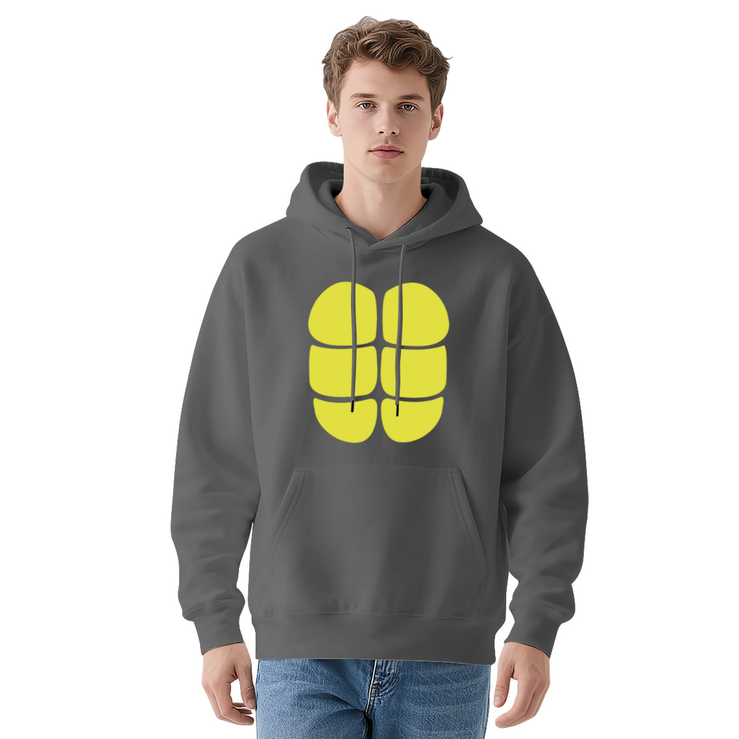 Minimal Yellow Six Blocks Simple Print Unisex Hoodie, Ultra Soft Fit