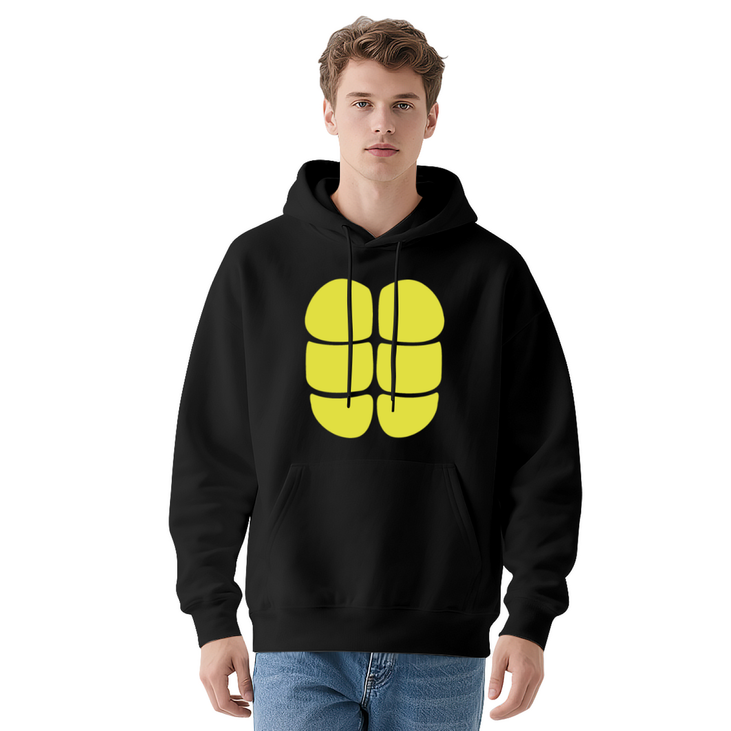 Minimal Yellow Six Blocks Simple Print Unisex Hoodie, Ultra Soft Fit