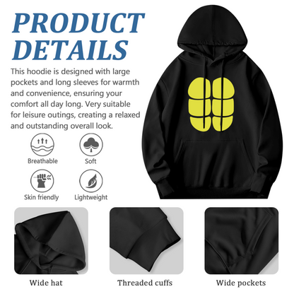 Minimal Yellow Six Blocks Simple Print Unisex Hoodie, Ultra Soft Fit
