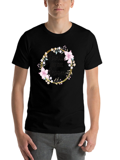 Auntie of the Groom Floral Wreath T-Shirt
