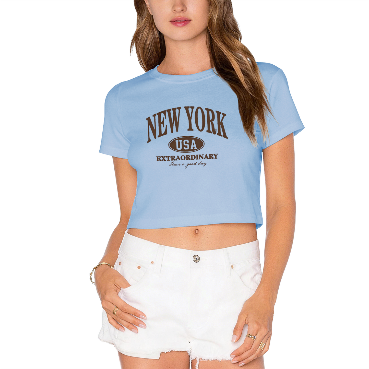 Retro New York USA Extraordinary Y2K Crop Top