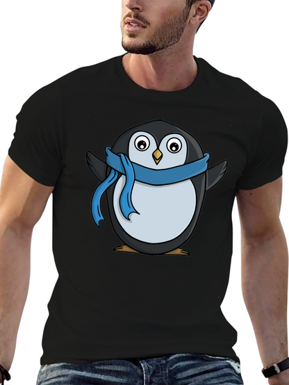 Penguin Scarf T-Shirt - Black