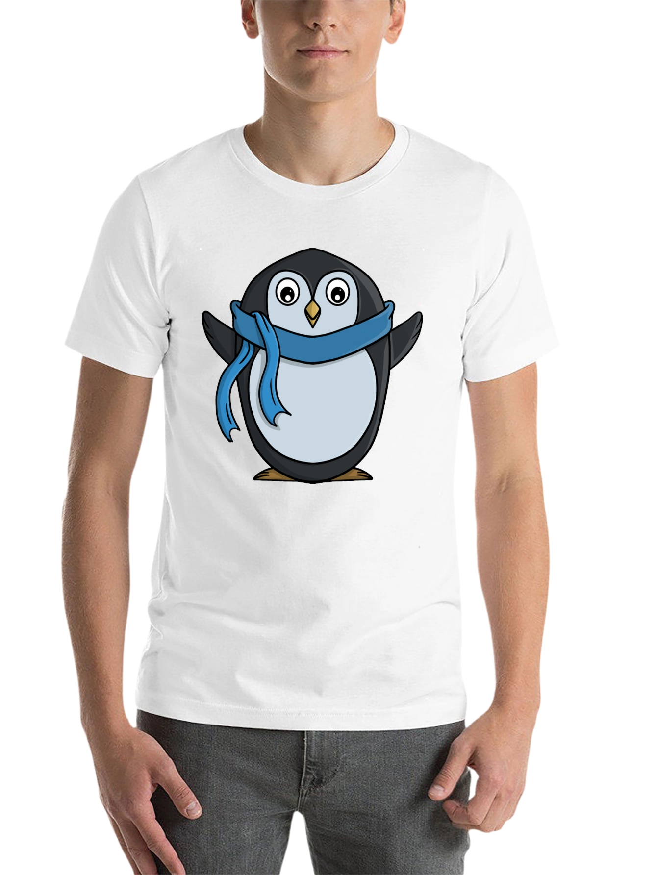 Penguin Scarf T-Shirt - Black