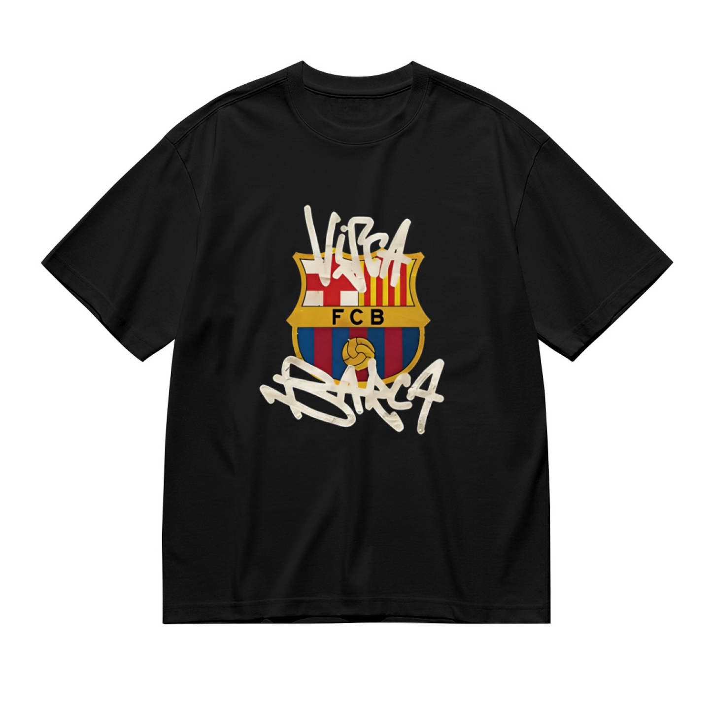 VISCA BARCA FCB Barcelona Football Graffiti Print Plus Size Women¡¯s T-Shirt