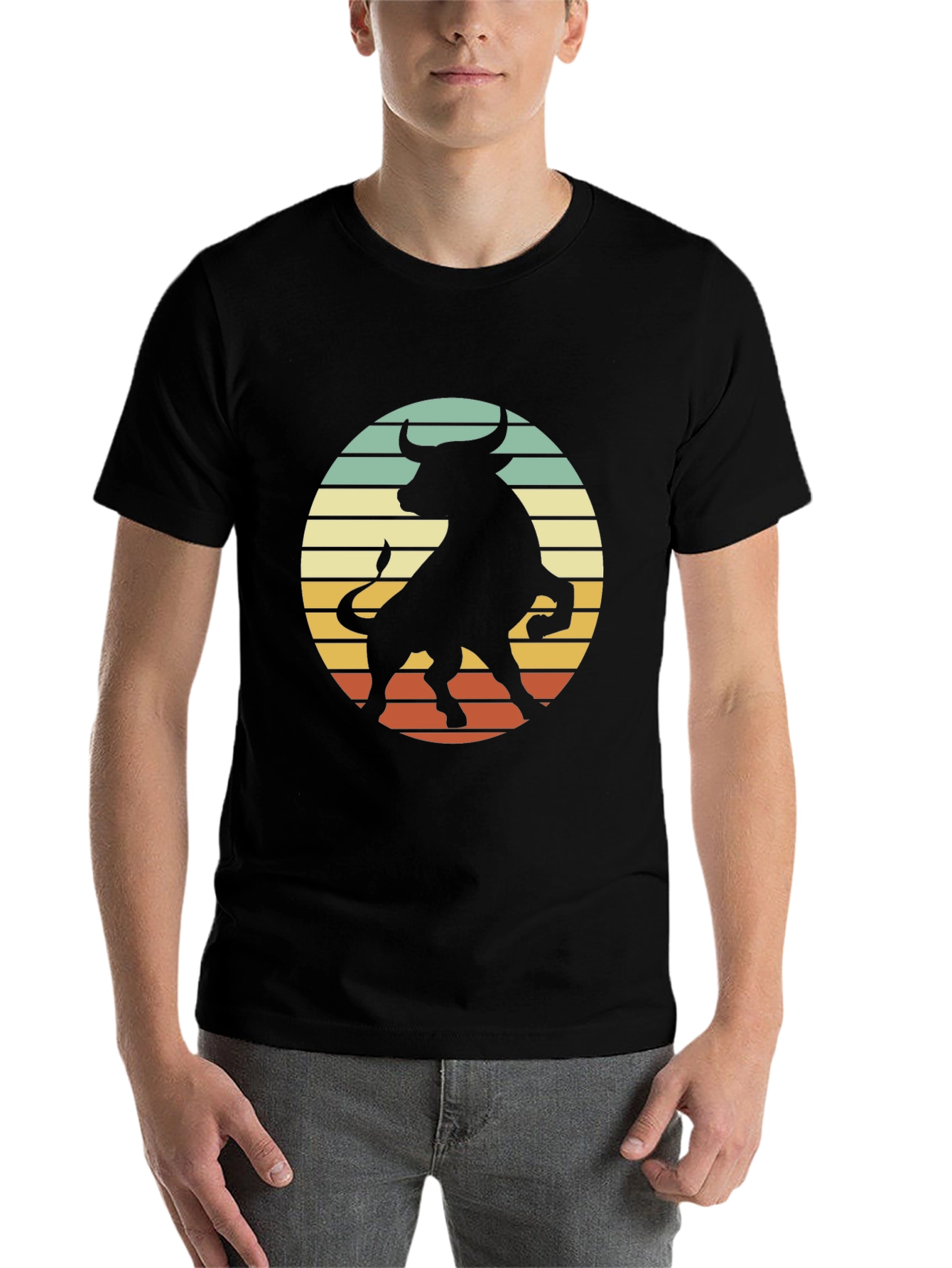 Retro Bull Silhouette Graphic Tee