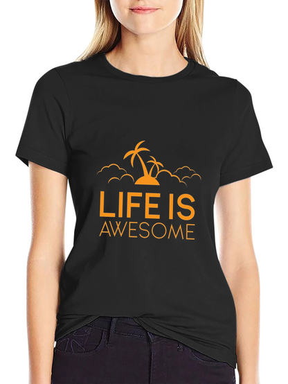 Life is Awesome Graphic Black Tee