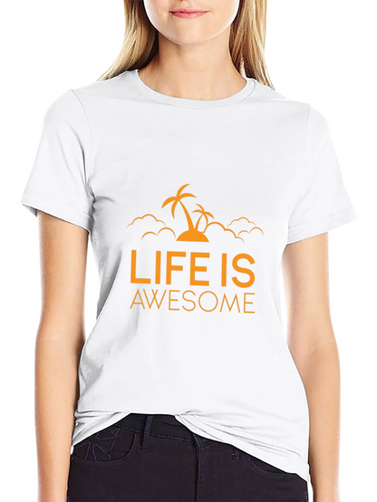 Life is Awesome Graphic Black Tee