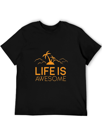 Life is Awesome Graphic Black Tee