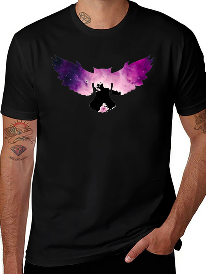 Galaxy Owl Graphic Tee - Mens Black T-Shirt