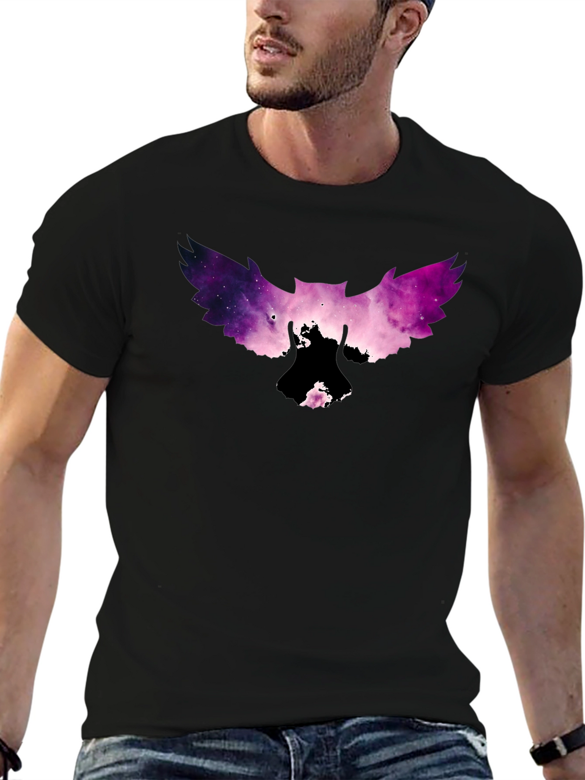 Galaxy Owl Graphic Tee - Mens Black T-Shirt