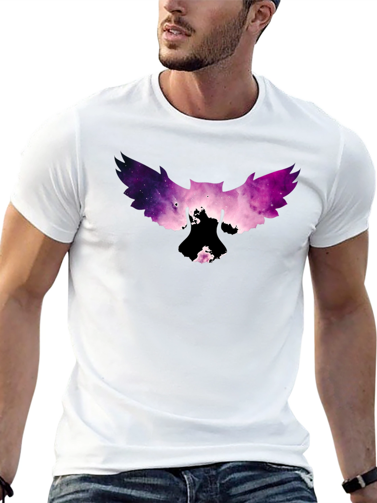 Galaxy Owl Graphic Tee - Mens Black T-Shirt