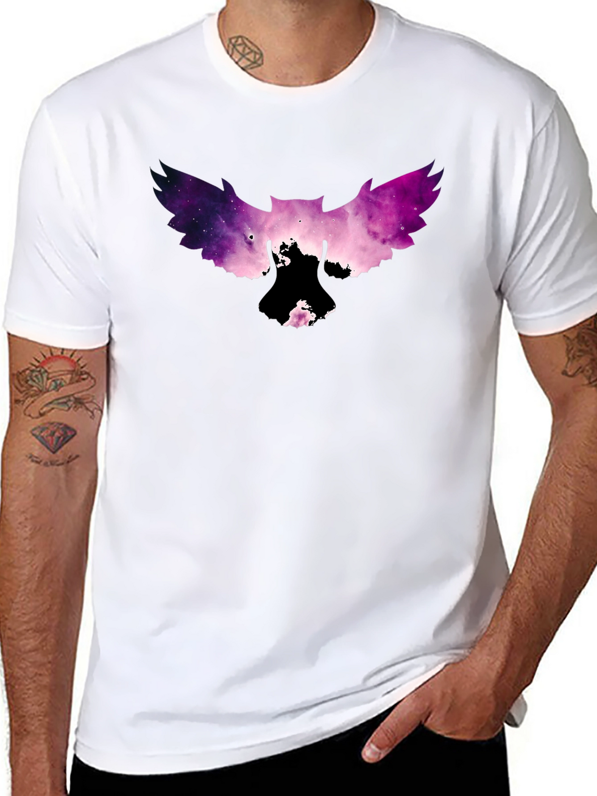 Galaxy Owl Graphic Tee - Mens Black T-Shirt