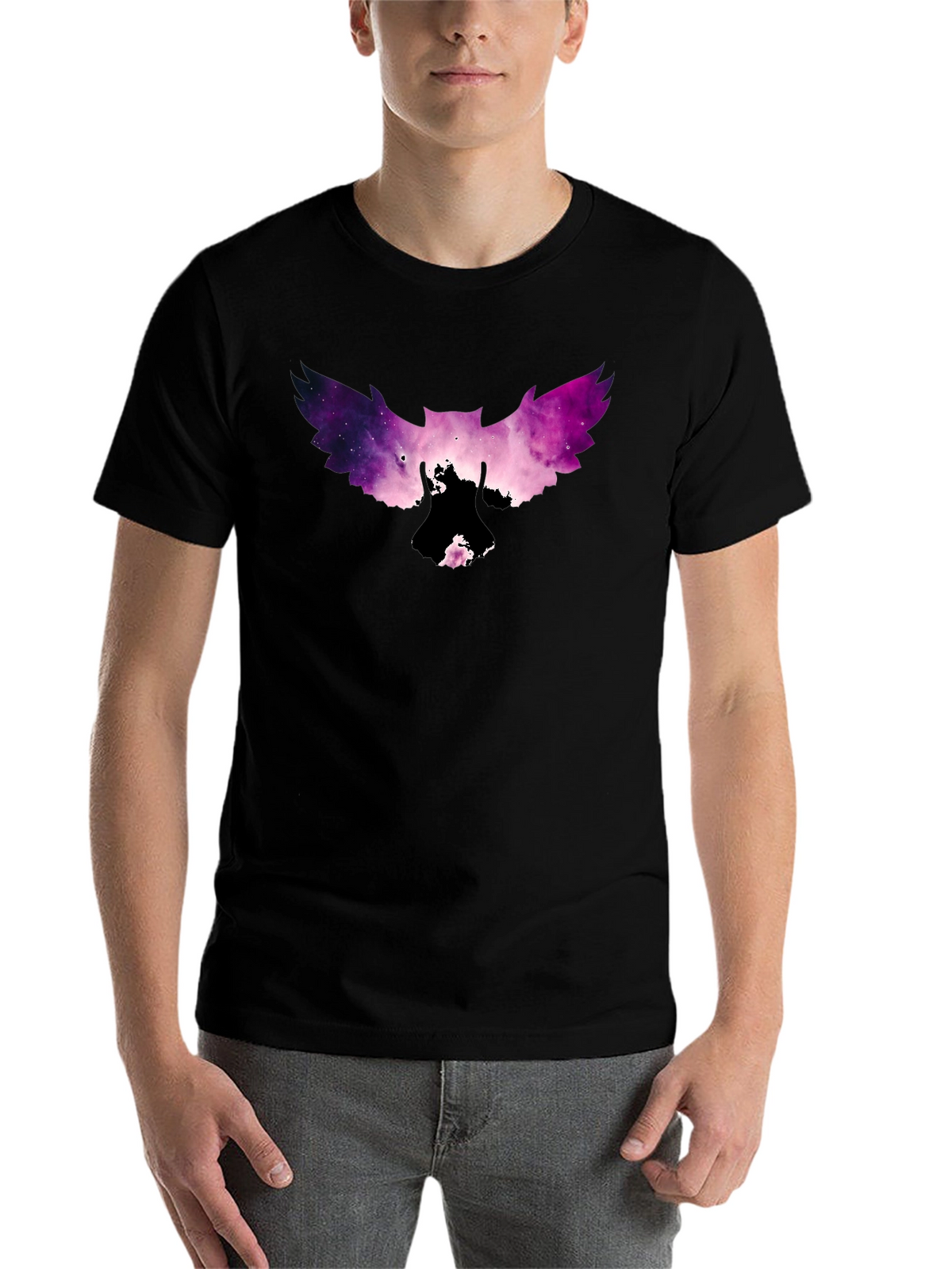 Galaxy Owl Graphic Tee - Mens Black T-Shirt