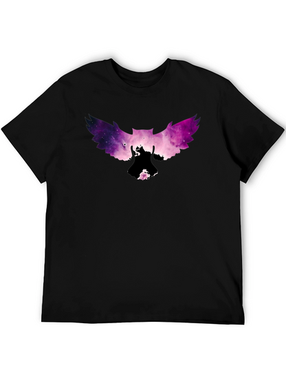 Galaxy Owl Graphic Tee - Mens Black T-Shirt