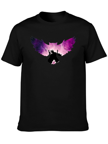 Galaxy Owl Graphic Tee - Mens Black T-Shirt