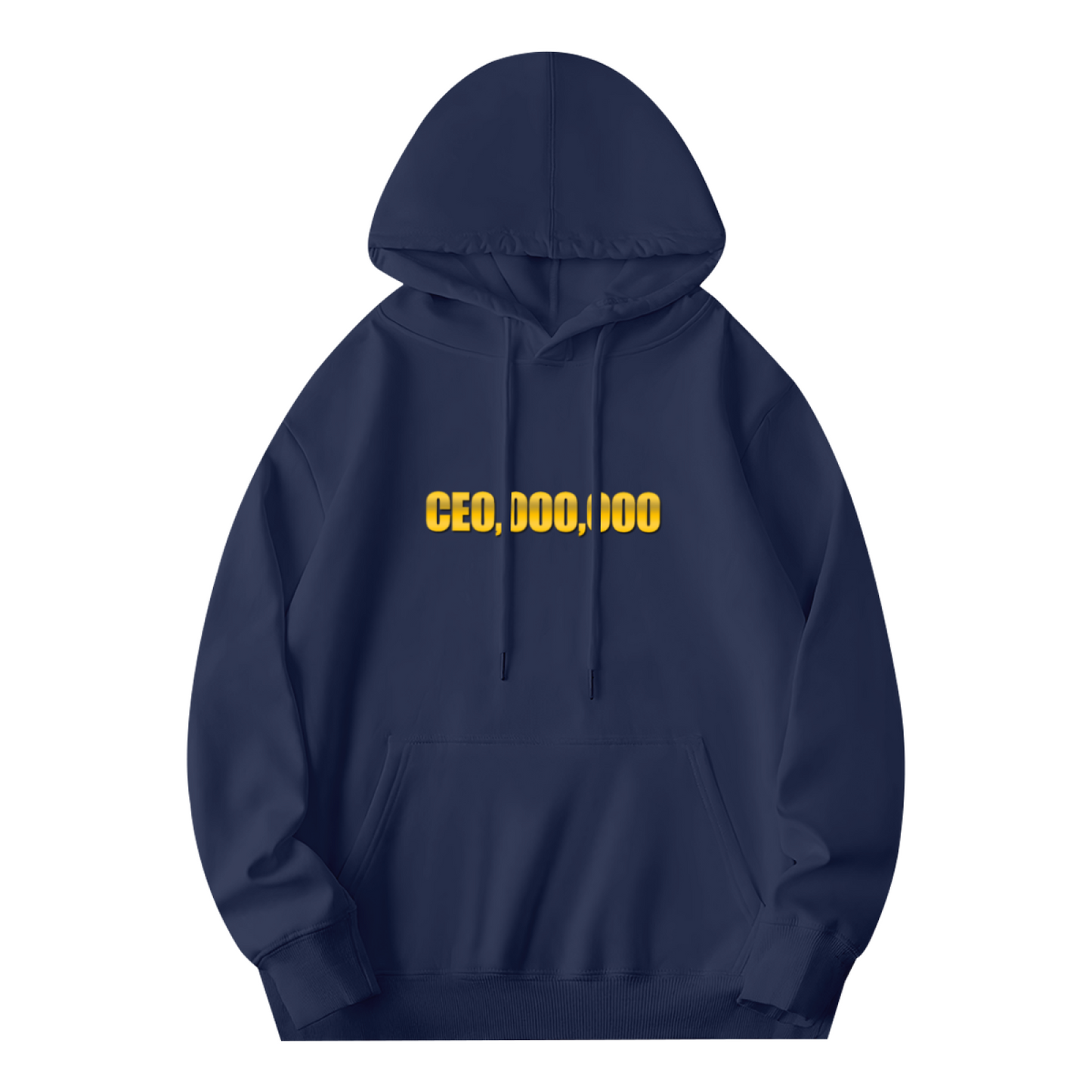 Bold CEO 000000 Gold Text Navy Hoodie, Comfort Daily Wear For Men