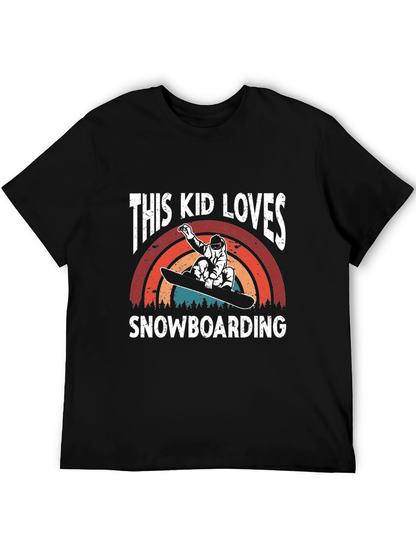 This Kid Loves Snowboarding T-Shirt - Black