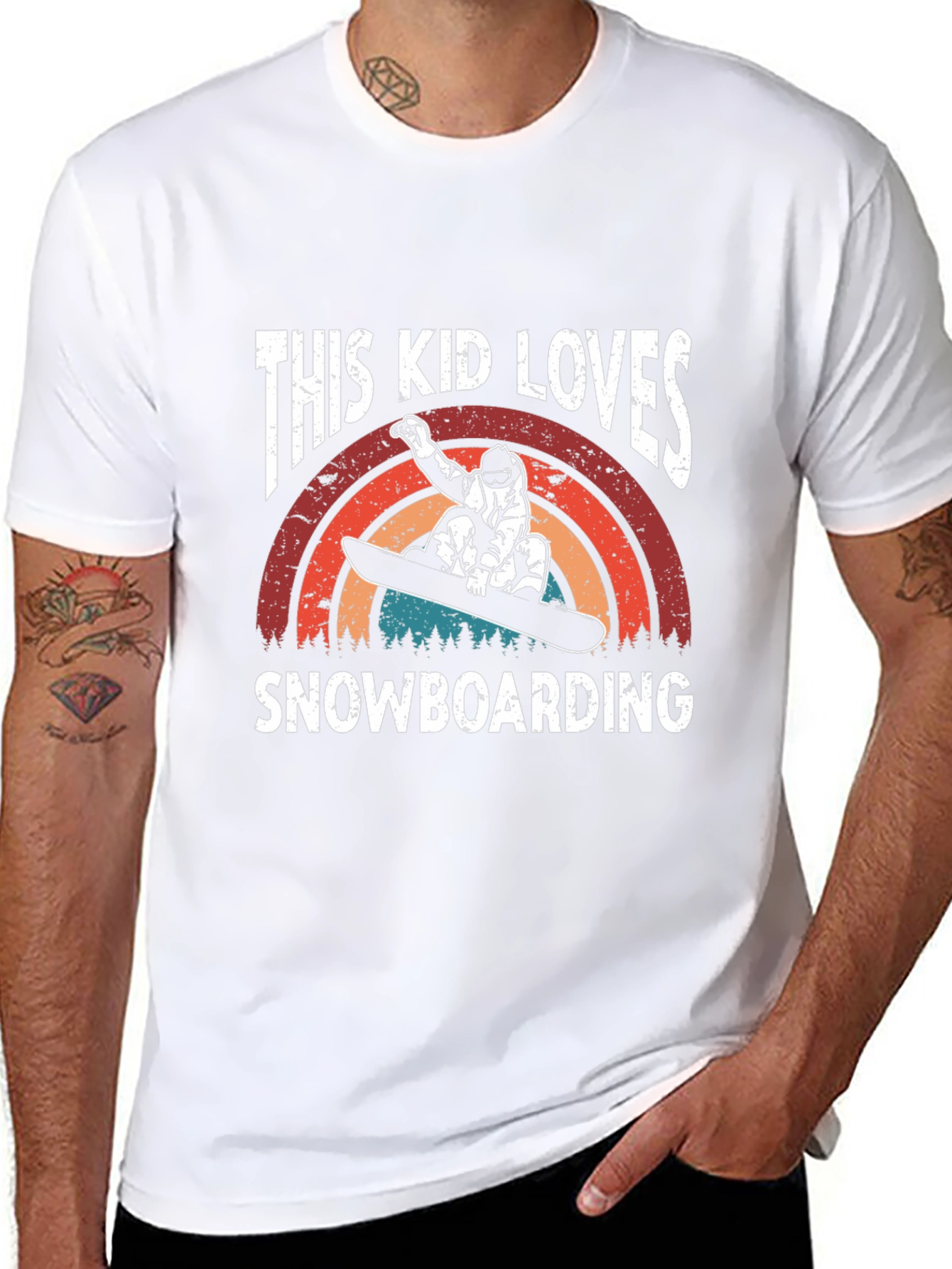 This Kid Loves Snowboarding T-Shirt - Black