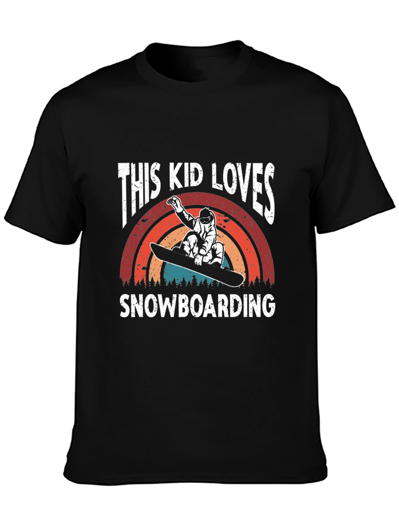 This Kid Loves Snowboarding T-Shirt - Black