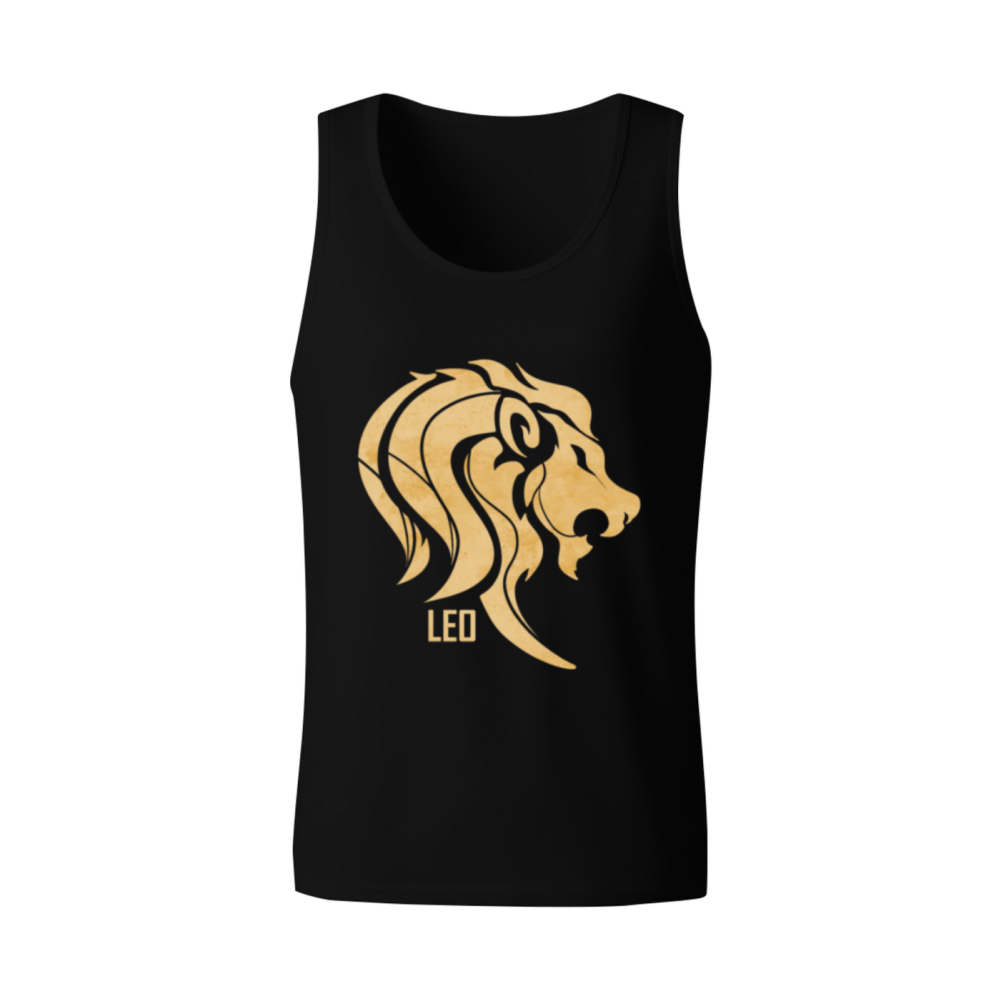 Golden Leo Lion Head Zodiac Sign Stylish Men Cotton Tank Vest