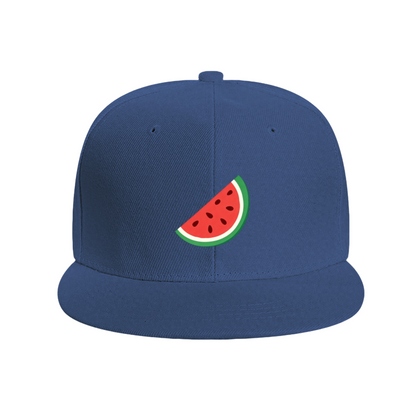 Cute Watermelon Slice Cartoon Print Flat Brim Sun Hat, Summer Fruit Casual Cap For Girls