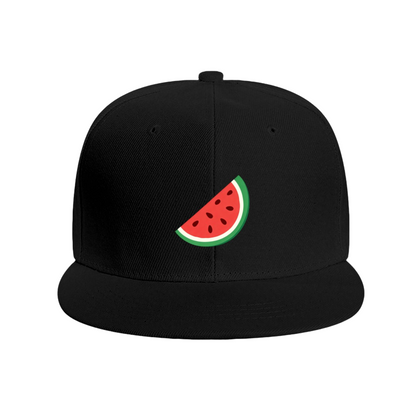 Cute Watermelon Slice Cartoon Print Flat Brim Sun Hat, Summer Fruit Casual Cap For Girls