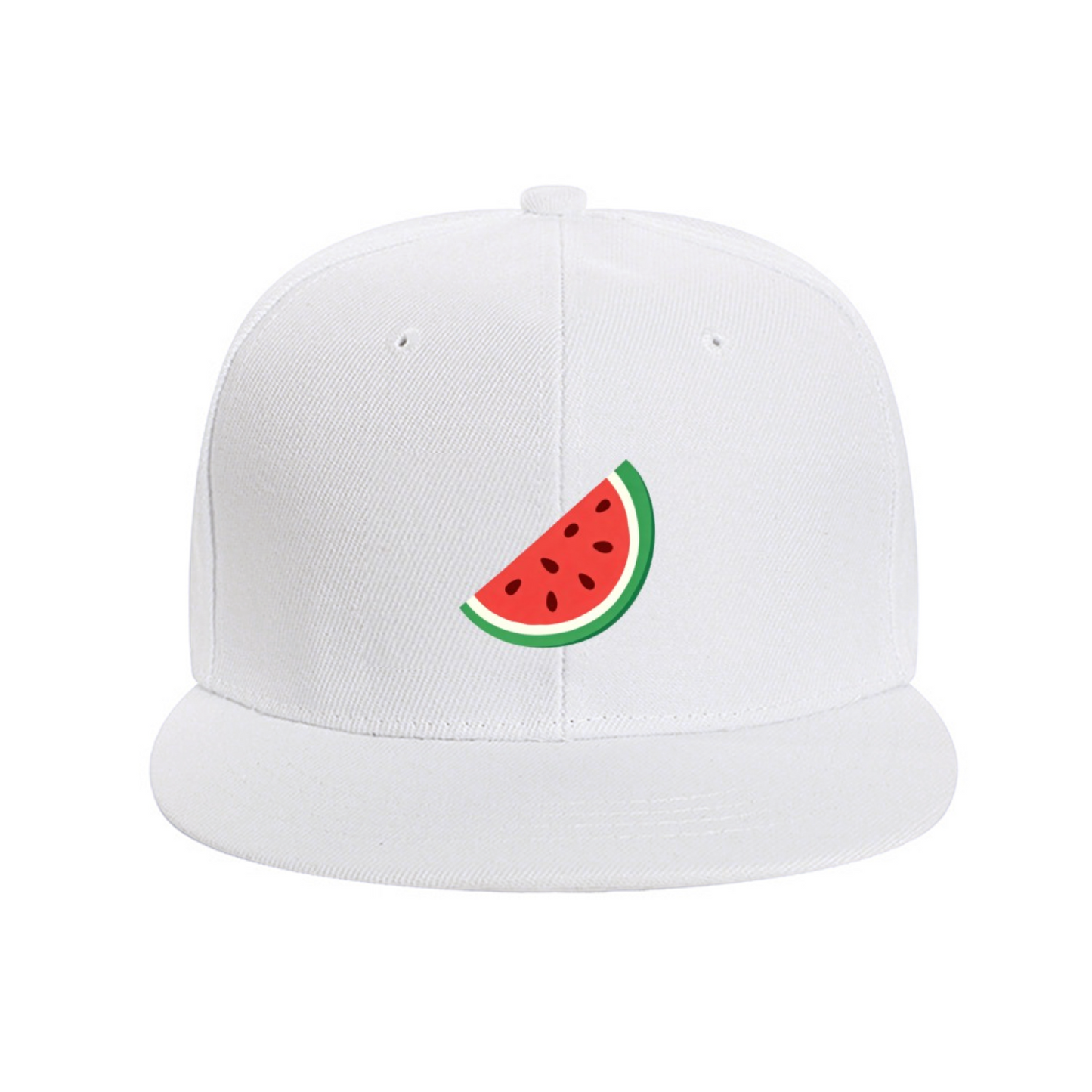 Cute Watermelon Slice Cartoon Print Flat Brim Sun Hat, Summer Fruit Casual Cap For Girls