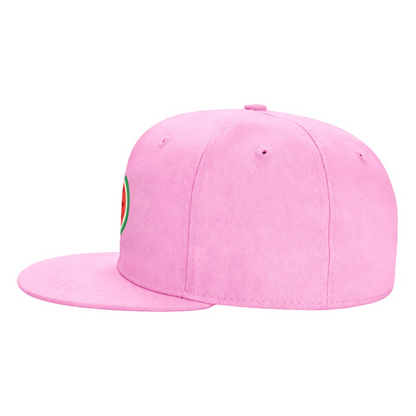 Cute Watermelon Slice Cartoon Print Flat Brim Sun Hat, Summer Fruit Casual Cap For Girls