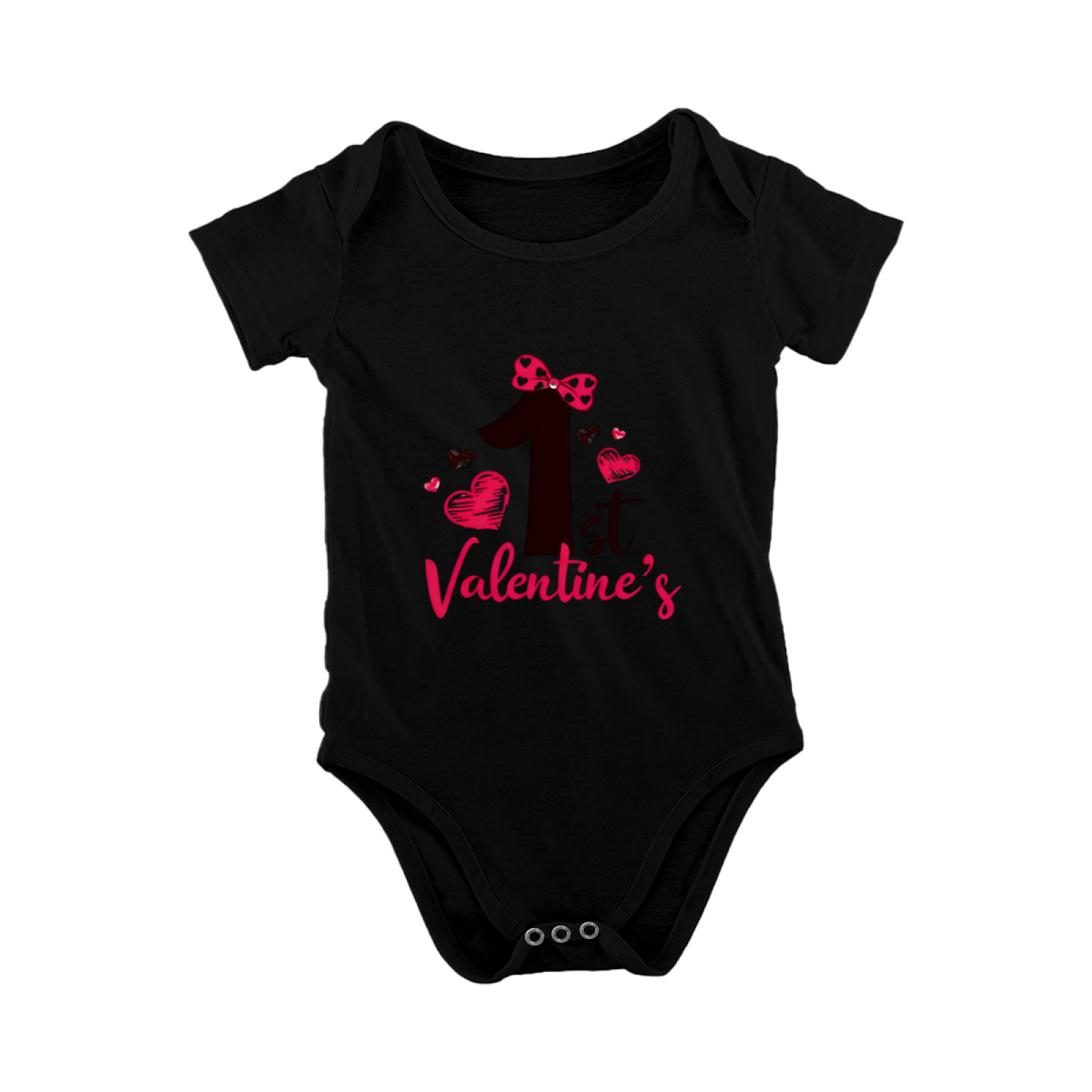 My 1st Valentine¡¯s Bow Heart Baby Onesie