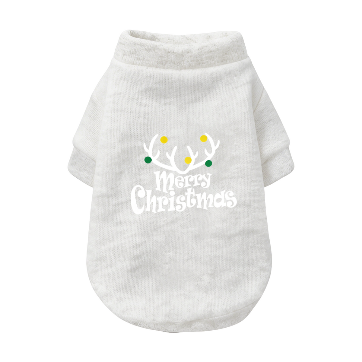 Festive Reindeer Antler Pet Cardigan Sweater, Merry Christmas Holiday Puppy Outfit
