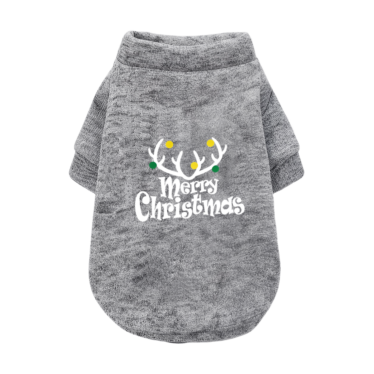 Festive Reindeer Antler Pet Cardigan Sweater, Merry Christmas Holiday Puppy Outfit
