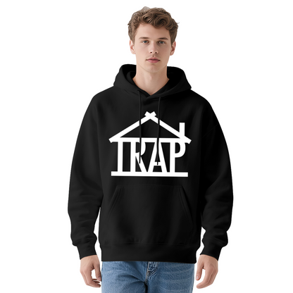 Minimal TRAP House Text Unisex Hoodie, Soft Casual Fit
