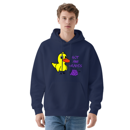 Funny Got Any Grapes Cartoon Duck White Hoodie, Comfortable Streetwear For Men Women