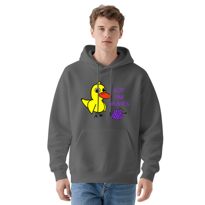 Funny Got Any Grapes Cartoon Duck White Hoodie, Comfortable Streetwear For Men Women