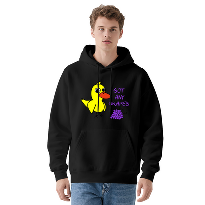 Funny Got Any Grapes Cartoon Duck White Hoodie, Comfortable Streetwear For Men Women
