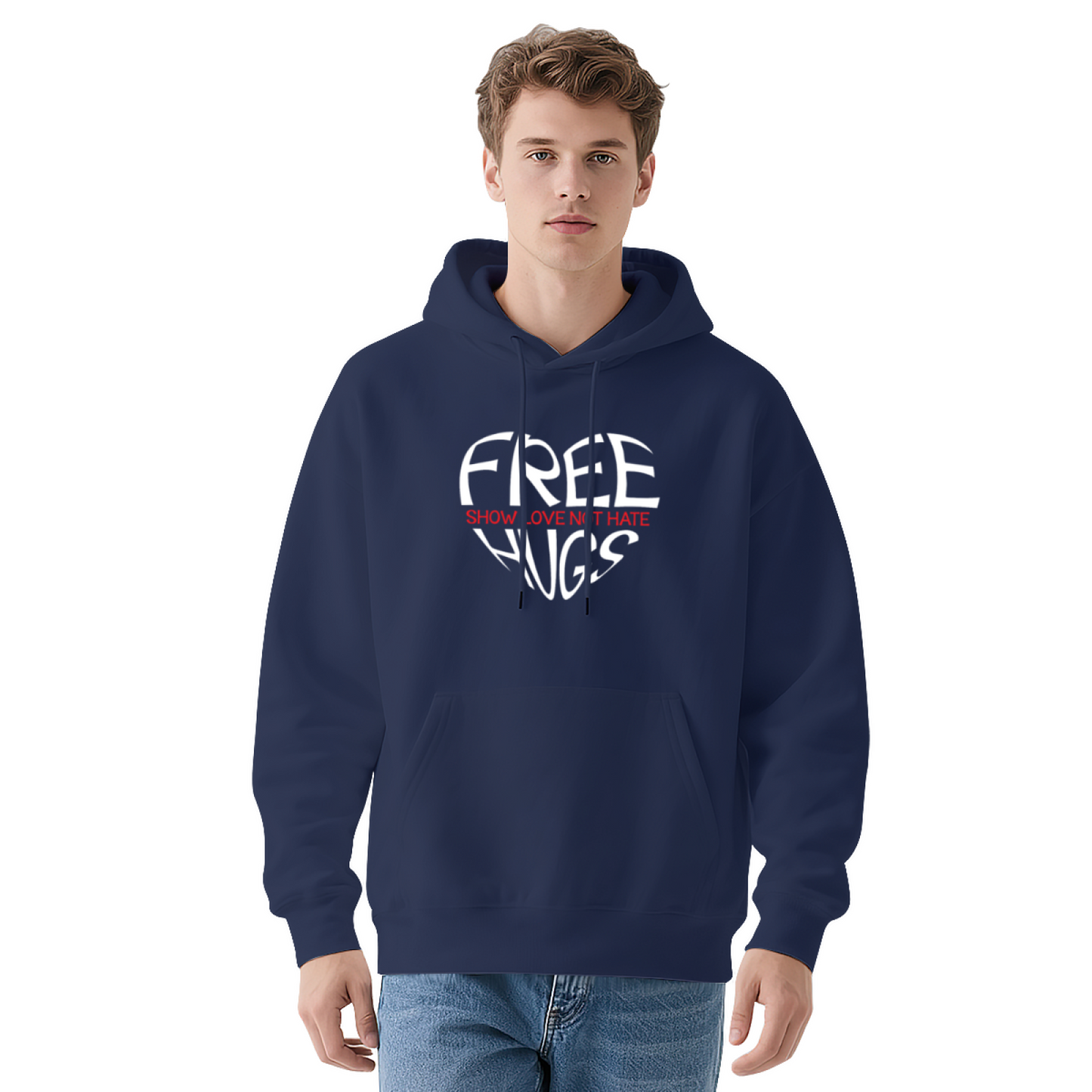Free Hugs Heart Dark Grey Unisex Hoodie, Super Soft Comfort