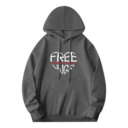 Free Hugs Heart Dark Grey Unisex Hoodie, Super Soft Comfort