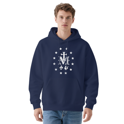 Cross Star Religious Vintage Distressed Print Comfort Hoodie, Faith Daily Wear