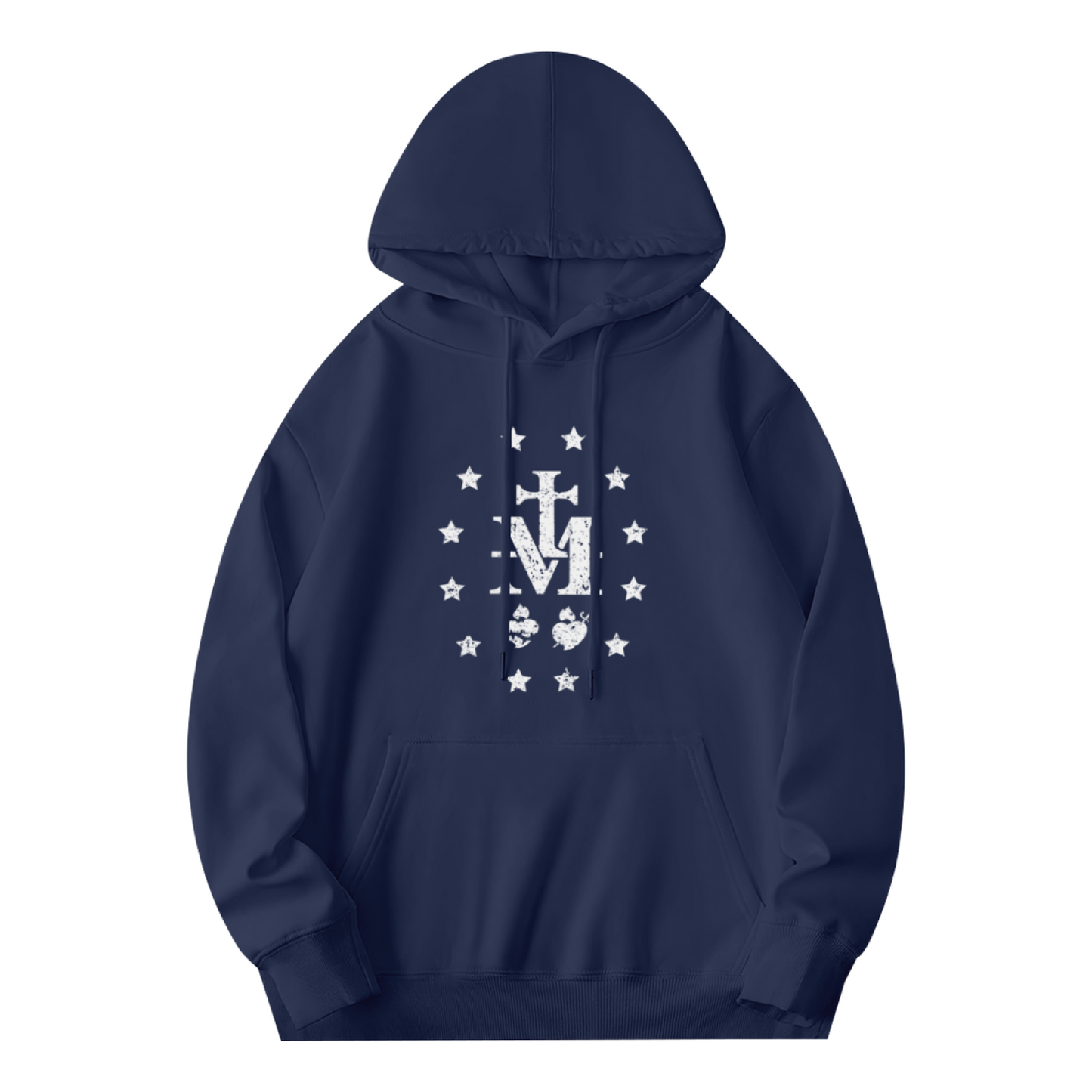 Cross Star Religious Vintage Distressed Print Comfort Hoodie, Faith Daily Wear