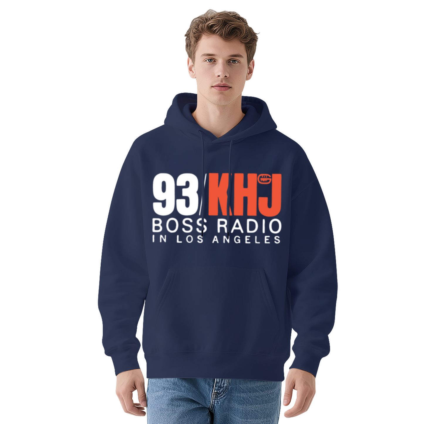 Classic 93 KHJ Boss Radio LA Men Hoodie, Breathable Comfort Fit