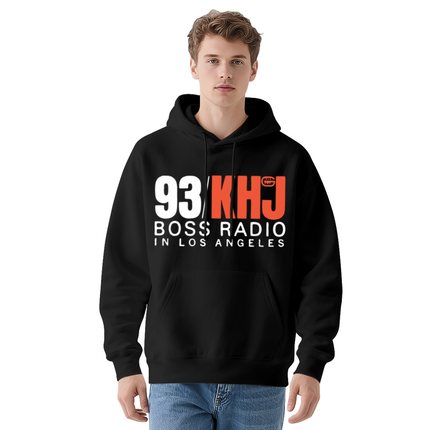 Classic 93 KHJ Boss Radio LA Men Hoodie, Breathable Comfort Fit