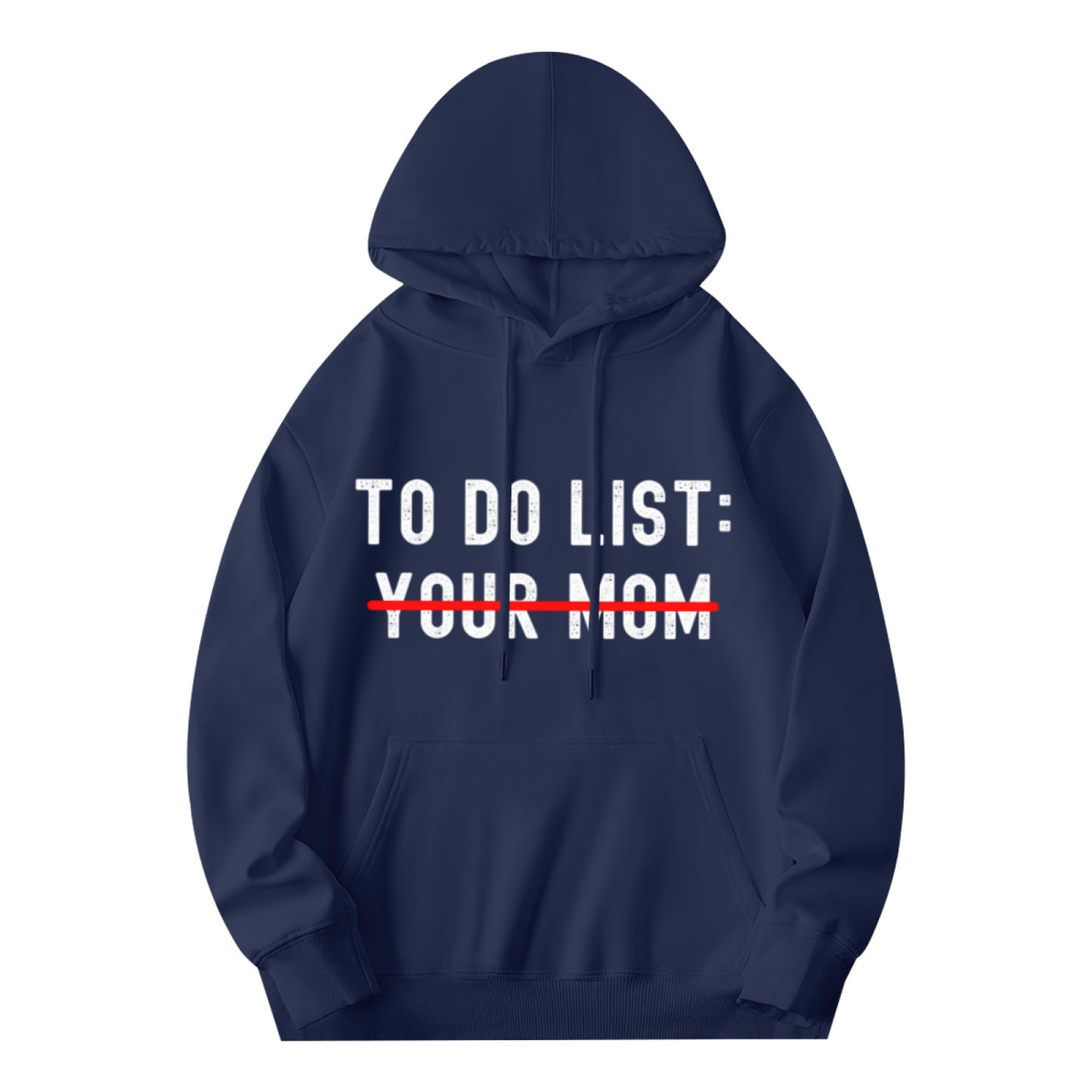 Funny Offbeat To Do List Print Navy Hoodie, Comfortable Daily Streetwear Pullover