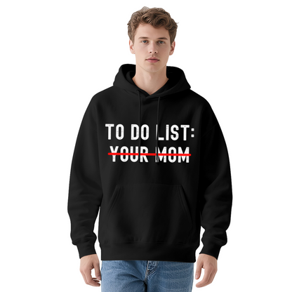 Funny Offbeat To Do List Print Navy Hoodie, Comfortable Daily Streetwear Pullover