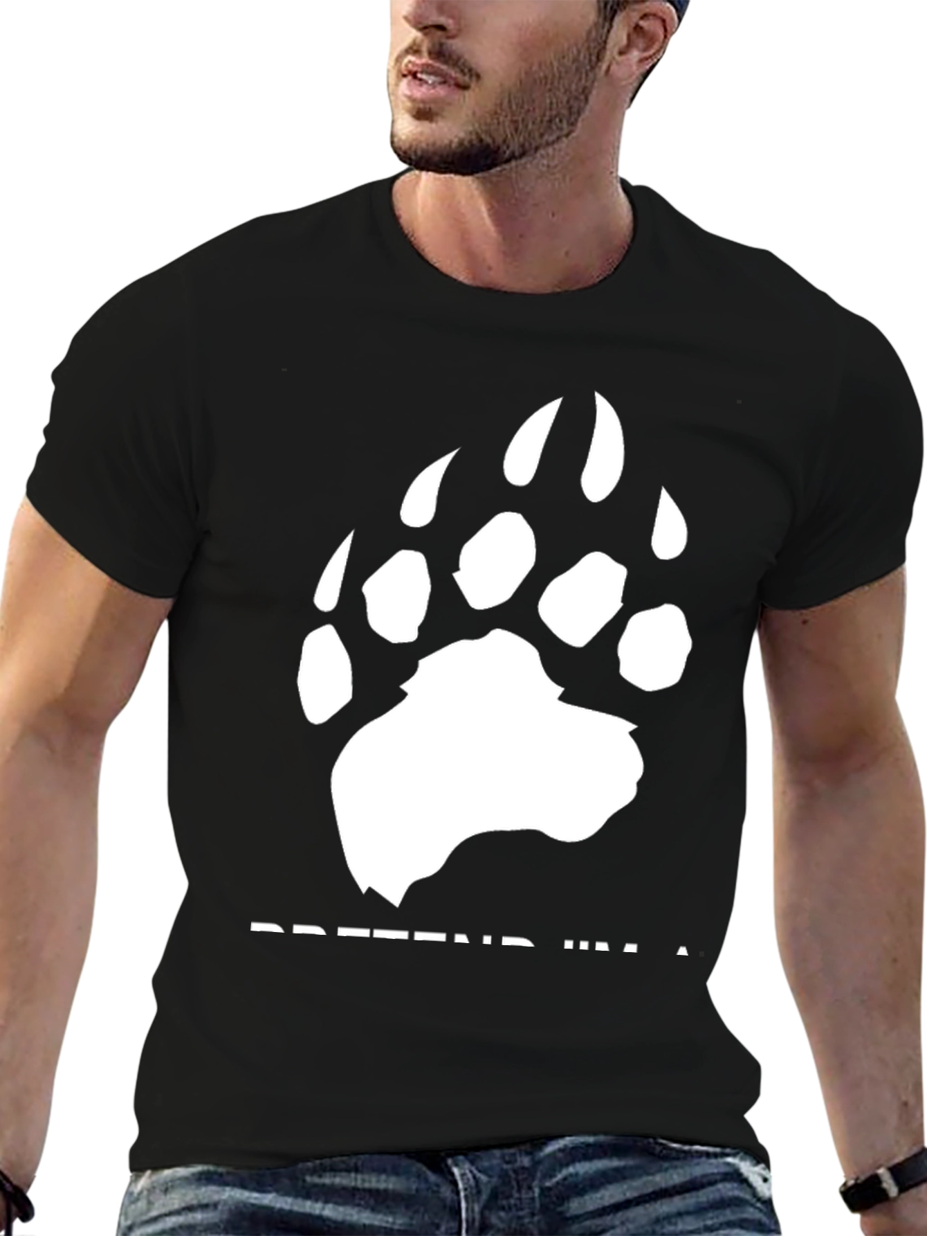 Pretend Im a Bear Graphic Tee - Black