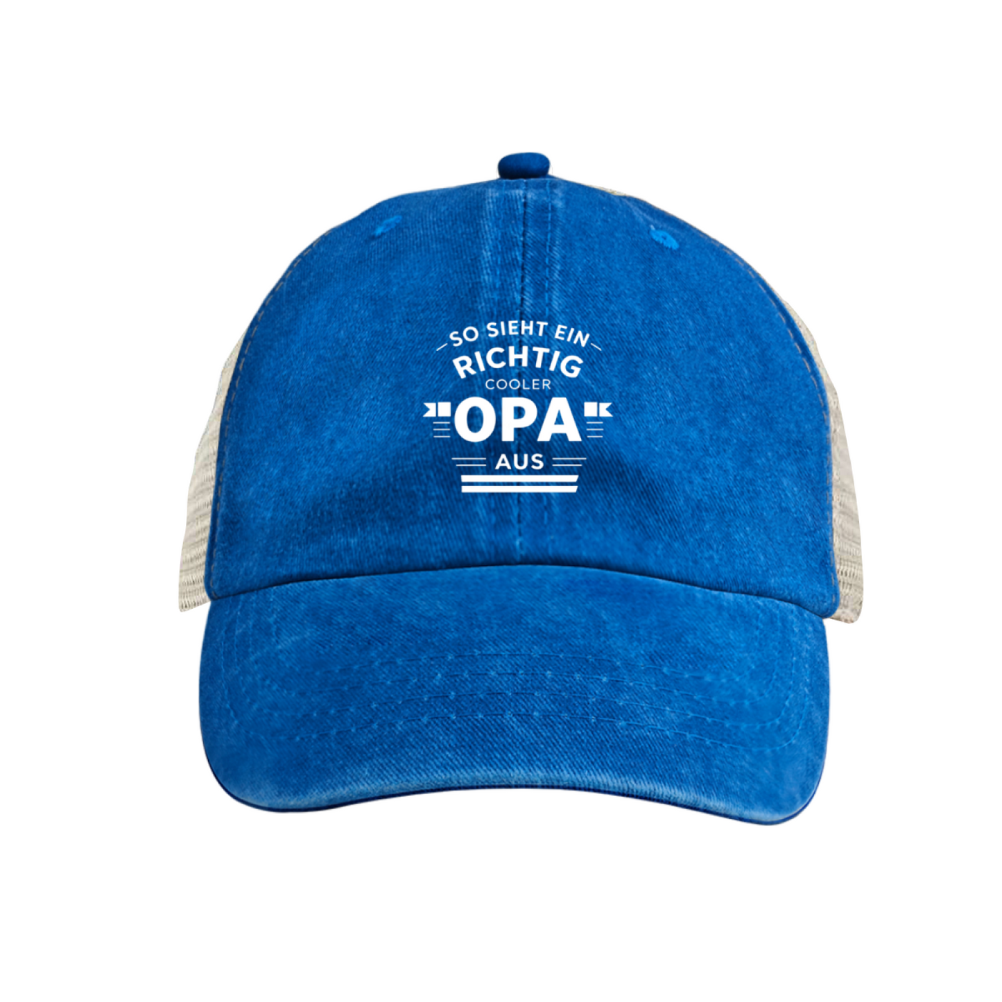 Cool Opa German Quote Burgundy Vintage Washed Mesh Grandfather Hat