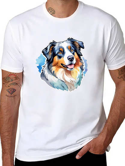 Australian Shepherd Graphic Tee - Mens Black T-Shirt