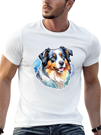 Australian Shepherd Graphic Tee - Mens Black T-Shirt