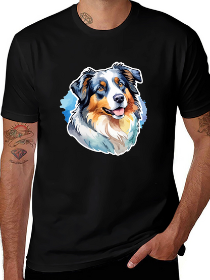 Australian Shepherd Graphic Tee - Mens Black T-Shirt